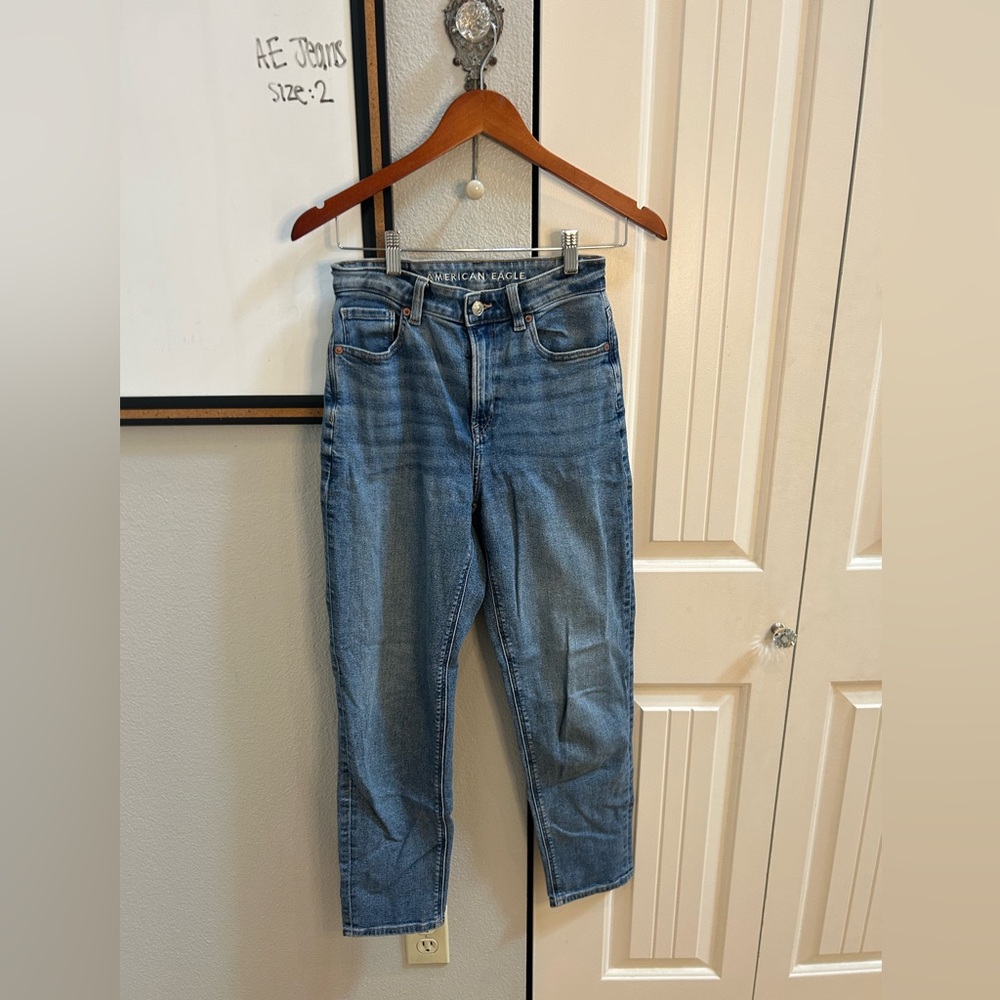 American Eagle Outfitters Women's Light Blue Ankle Jeans